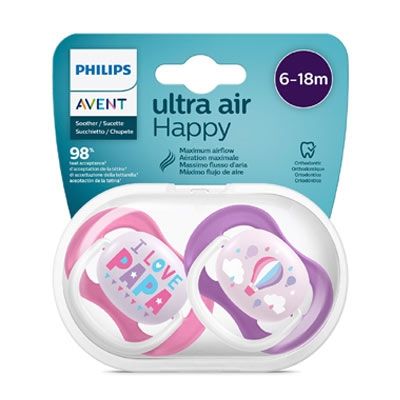 Philips Avent Chupete Silicona Ultra Air Night 6-18 meses 2 Unidades