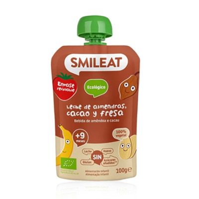 Smileat pouch leche de almendras cacao y fresa 9m+ 100g - Farmacia