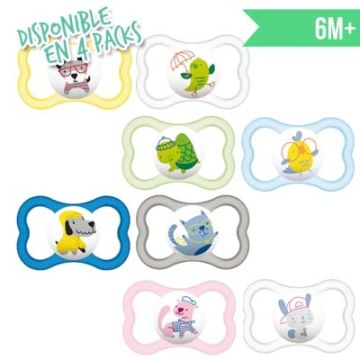 Mam Air Chupete Silicona Decorado Animales 6m+ 2 Uds