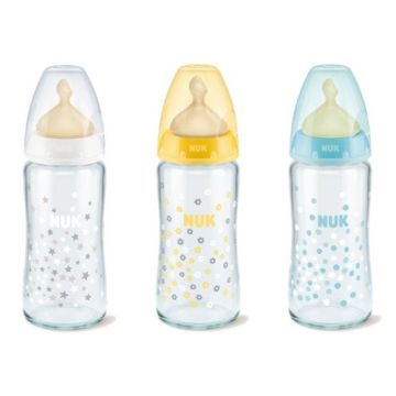 Nuk First Choice+ Biberon Cristal Latex T1 0-6m 240ml