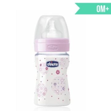 Chicco Biberon Plastico Rosa Caucho Flujo Normal 150 ml