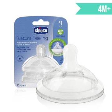 Chicco Natural feeling tetina silicona flujo regulable 4m+ 2 uds