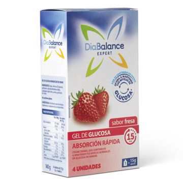 DiaBalance Expert Gel de Glucosa Absorcion Rapida Fresa 4Uds