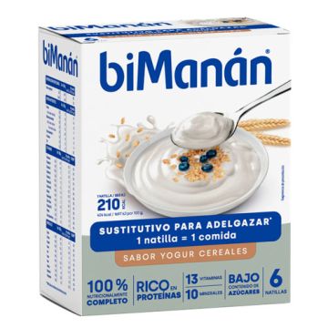 Bimanan Crema Sabor Yogur con Cereales 6 Sobres