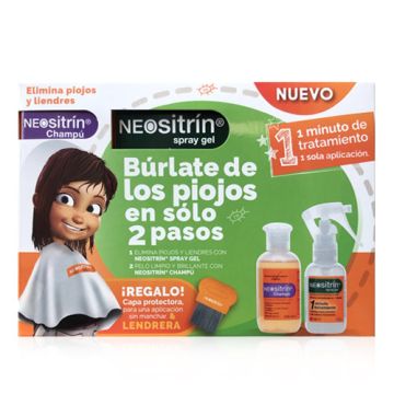 Neositrin Champu Antipiojos 100ml + Spray Gel 60ml + Lendrera