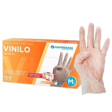 Guantes de Vinilo Sin Polvo Talla M 100 Uds