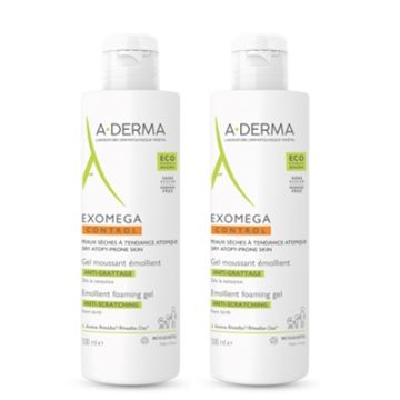 Aderma Exomega Control Gel Limpiador Emoliente Duplo 2x500ml