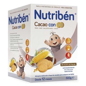 Nutriben Papilla Cacao con Galletas Maria 12m+ 500gr