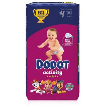 Dodot Activity Pañal T/4 9-14Kg 58 Uds