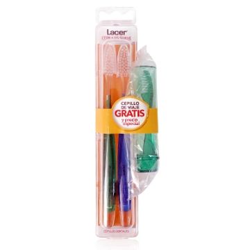 Lacer Cepillo Dental Adulto Suave 2 Uds + Cepillo Viaje