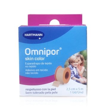 Hartmann Omnipor Esparadrapo Tejido sin Tejer Color Piel 2,5cmx5m