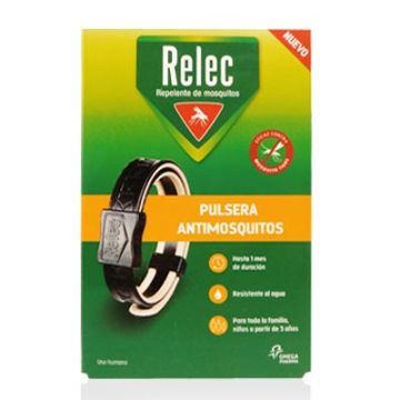 Relec Pulsera negra adulto repelente antimosquitos