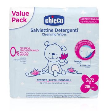 Chicco Toallitas Humedas Limpiadoras Suavizantes Triplo 3x72Uds