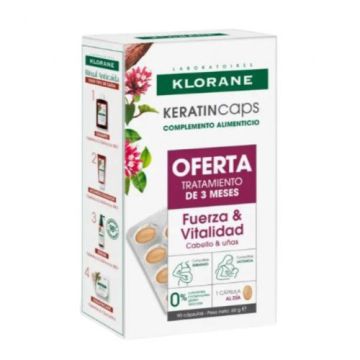 Klorane Keratincaps Fuerza y Vitalidad Triplo 3x30 Capsulas