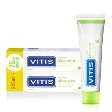 Dentaid Vitis Pasta Dental Aloe Vera Sabor Manzana-Menta Duplo 2x150ml