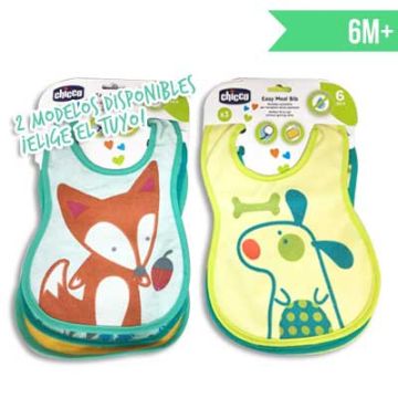 Chicco Babero algodon neutro 6m+ 3 uds