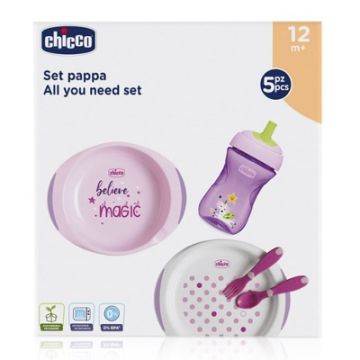 Chicco Vajilla Rosa 12m+ 5 Piezas