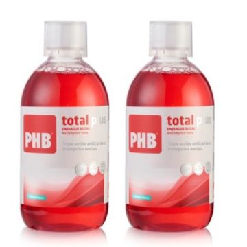 PHB Total Plus Enjuague Bucal Antiseptico Menta Duplo 2x500ml