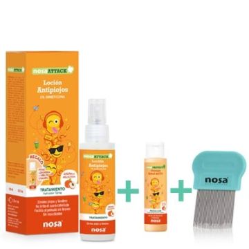 Nosa Attack Locion Antipiojos Melocoton 100ml +Champu 15ml +Peine