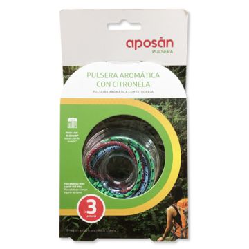 Aposan Pulsera Aromatica con Citronela Azul-Verde 3 Uds