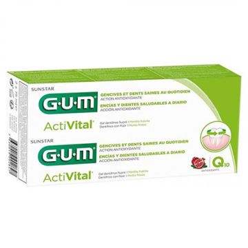 Gum Activital Dentifrico con Coencima Q10 y Granada Duplo 2x75ml