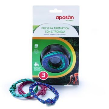 Aposan Pulsera Aromatica con Citronela Azul-Rosa 3 Uds