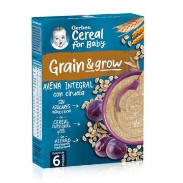 Gerber Cereal Papilla Avena Integral con Ciruela  6M+ 250g