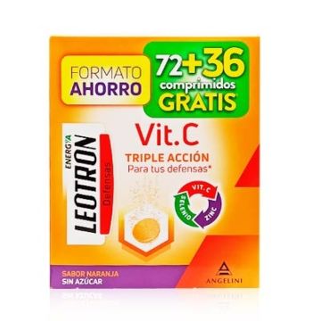 Angelini Leotron Defensas Vit C Sabor Naranja 72+36 Comp. Eferv.