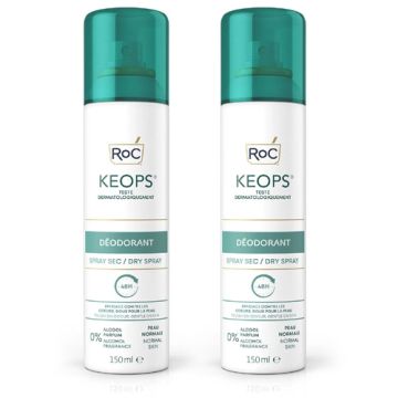 Roc Keops Desodorante Spray Seco Piel Normal Duplo 2x150ml