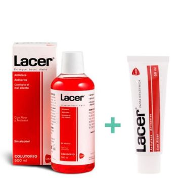 Lacer Colutorio Fluor Anticaries 500ml + Pasta Dental 50ml