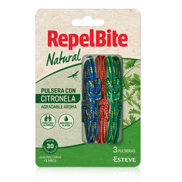 Repel Bite Nature Pulsera Cuerda con Citronela 3 Uds