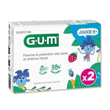 Gum Junior Gel Dentifrico Anticaries Tutti Frutti Duplo 2x50ml