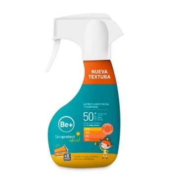 Be+ Skinprotect Infantil Ultra Fluido Cara y Cuerpo Spf50+ 250ml