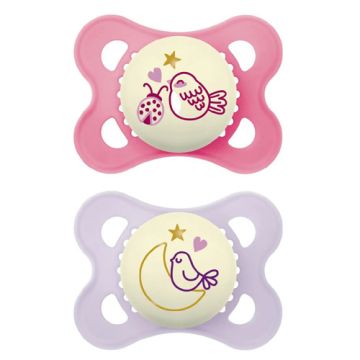 Mam Original Night Chupete Nocturno Rosa-Morado 2-6m 2Uds