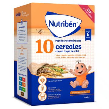 Nutriben 10 Cereales con un Toque de Miel Papilla 6m+ 600gr