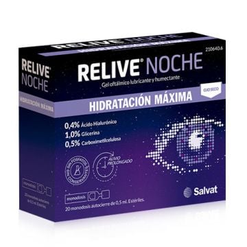 Relive Noche Gel Hidratacion Maxima Ojo Seco 20 Monodosis