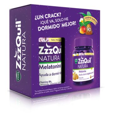 Vicks Zzzquil Natura Melatonina Sabor Mango-Platano 90 Gominolas