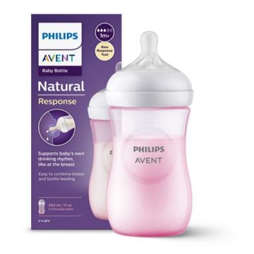 Avent Biberon Natural Response Rosa 1m+ 260ml