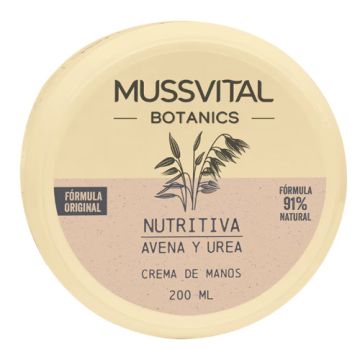 Mussvital Botanics Nutritiva Crema Manos Avena y Urea 200ml