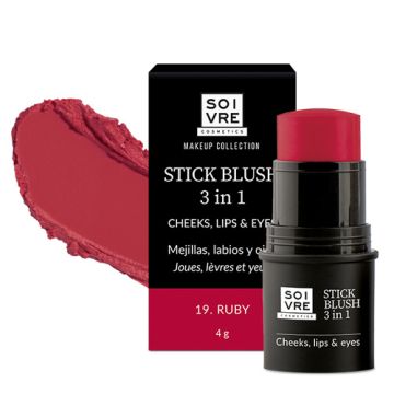 Soivre Stick Blush 3en1 Mejillas Labios Ojos 19-Ruby 4gr