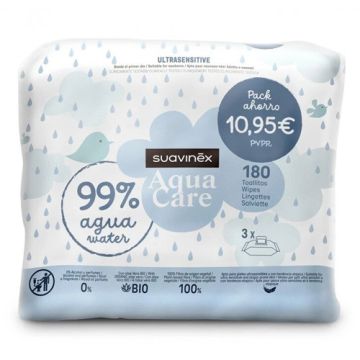 Suavinex Aqua Care Toallitas 99% Aqua Triplo 3x60 Uds