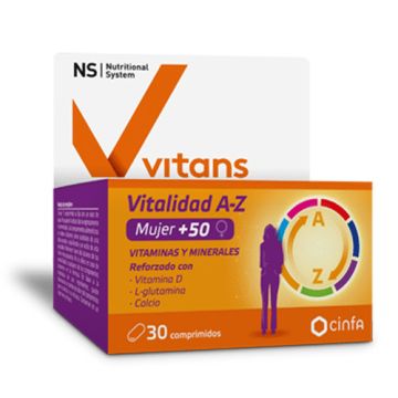 Nutritional System Vitans Vitalidad A-Z Mujer 50+ 30Comp