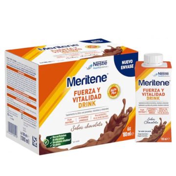 Meritene Fuerza y Vitalidad Bebida Sabor Chocolate 180ml 6Uds