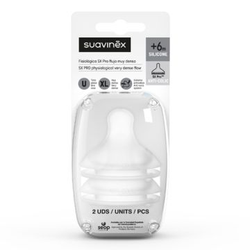 Suavinex Tetina Fisiologica Sx Pro Flujo muy Denso 6m+ 2Uds