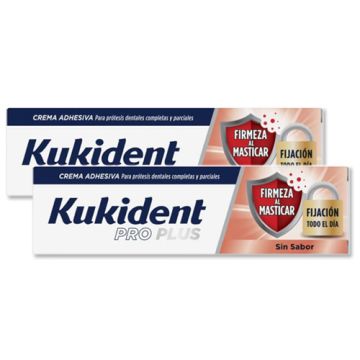 Kukident Pro Plus Crema Adhesiva Barrera Anti-Comida Duplo 2x40gr