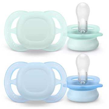 Avent Ultra Start Chupete Liso Azul-Verde 0-2m 2Uds