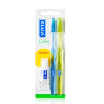 Vitis Cepillo Suave Duplo + Vitis Pasta Dental 15ml