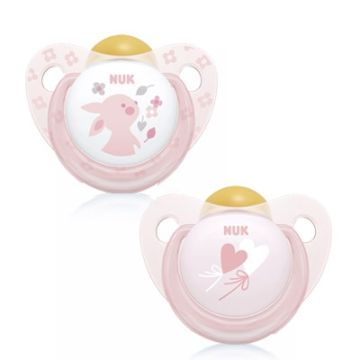 Nuk Classic Rose Blue Chupete t-2 LAtex 6-18m Rosa 2 Uds