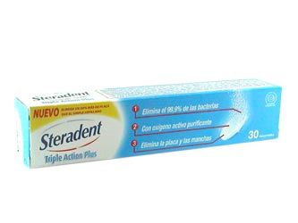 Steradent Triple acción plus limpieza prótesis 30 tabletas