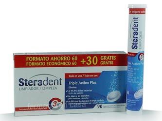 Steradent Triple acción plus limpieza prótesis 60 tabletas